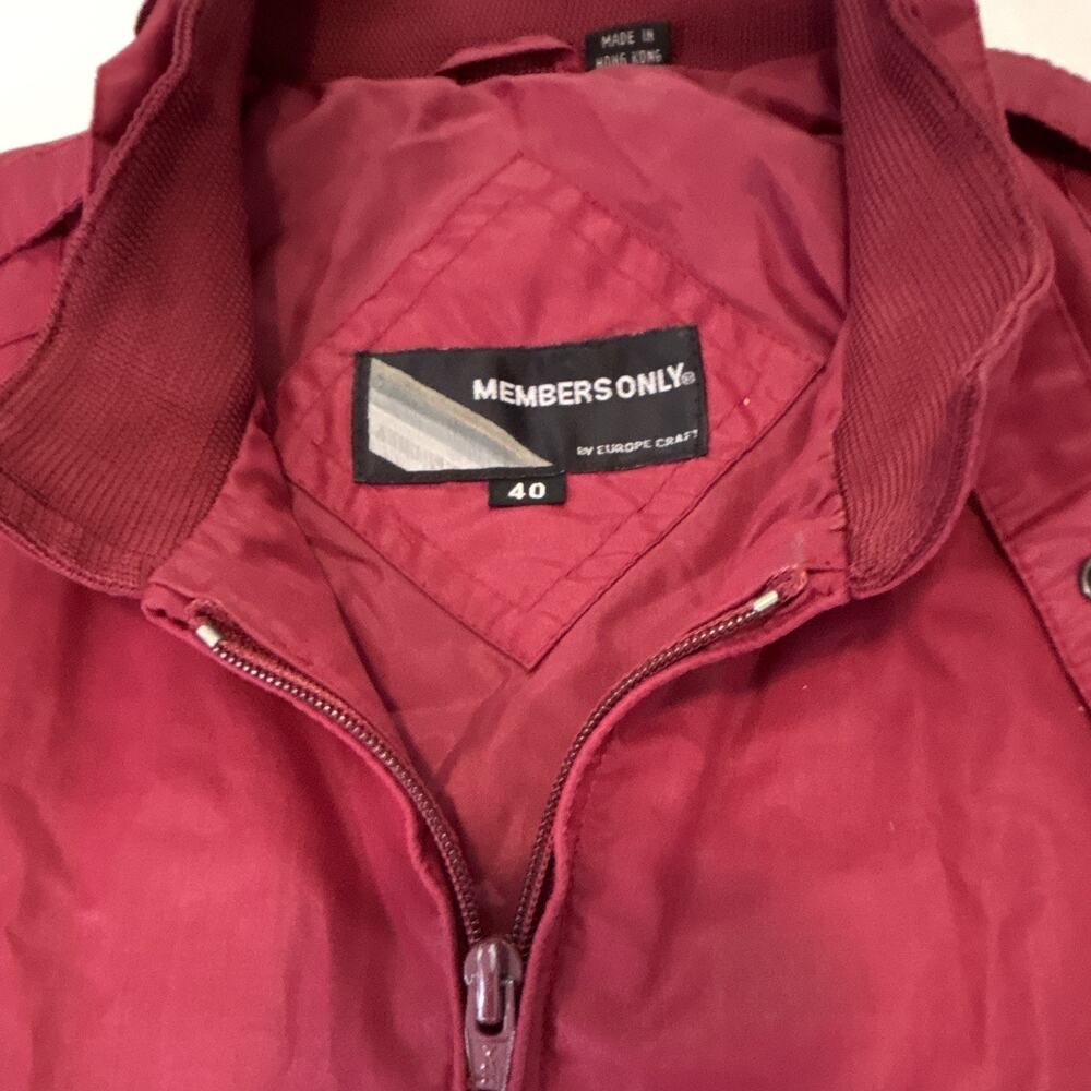 Members Only Vintage Jacket Burgundy/Maroon - Picture 2 of 8